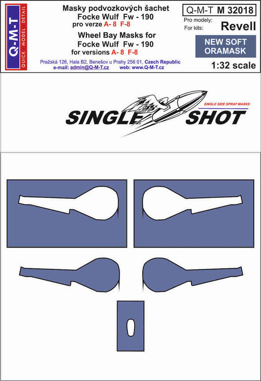 Q-M-T QMTM32018 1:32 Focke-Wulf Fw-190A-8 wheel bay paint masks