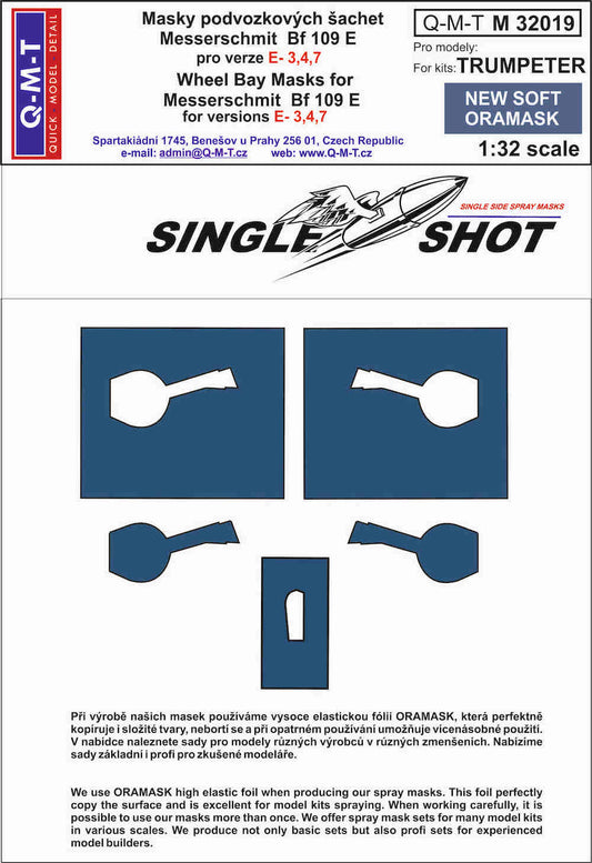 Q-M-T QMTM32019 1:32 Bf-109E-3/4/7 Wheel Bay Paint Masks