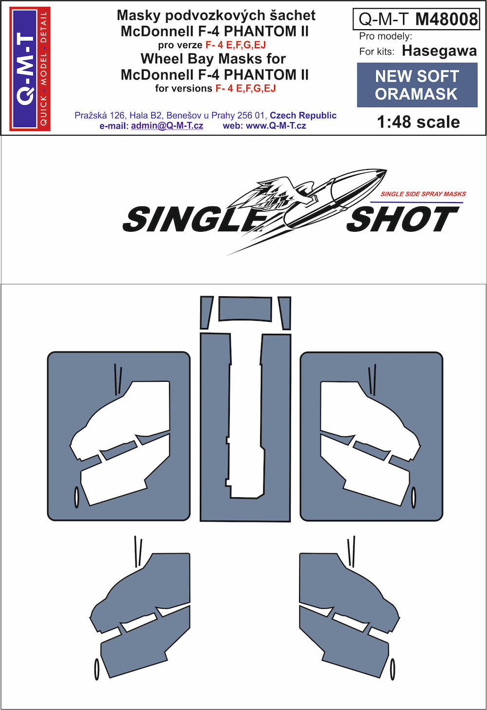 Q-M-T QMTM48008 1:48  F-4E/F-4F/F-4G/F-4EJ Phantom wheel bay paint masks