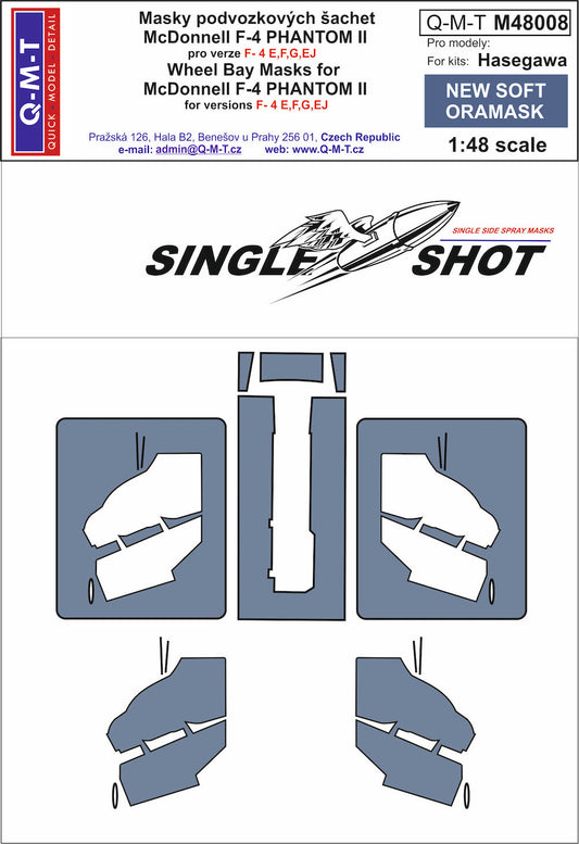 Q-M-T QMTM48008 1:48  F-4E/F-4F/F-4G/F-4EJ Phantom wheel bay paint masks