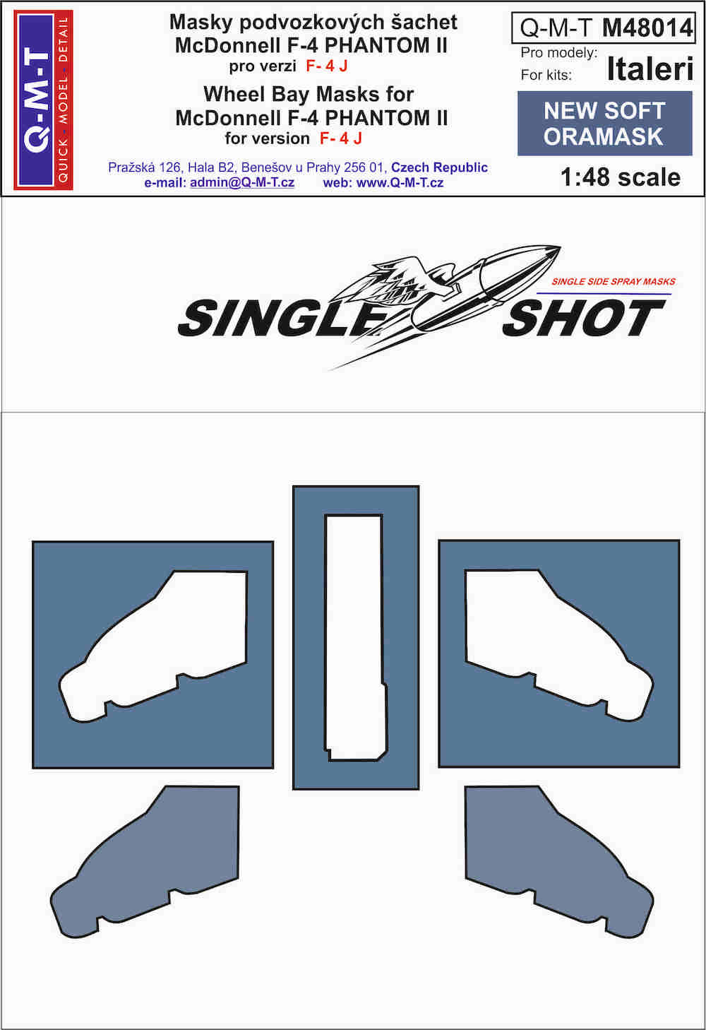 Q-M-T QMTM48014 1:48 McDonnell F-4J Phantom wheel bay paint masks