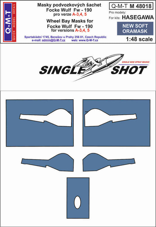 Q-M-T QMTM48018 1:48 Focke-Wulf Fw-190A-3/Fw-190A-4 wheel bay paint masks