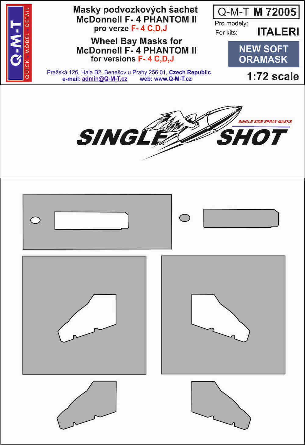 Q-M-T QMTM72005 1:72 McDonnell F-4C/F-4D/F-4J Phantom wheel bay paint masks