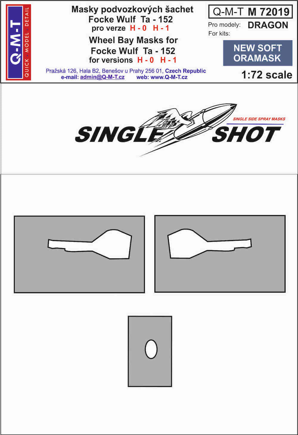 Q-M-T QMTM72019 1:72 Focke-Wulf Ta-152H-1 wheel bay paint masks