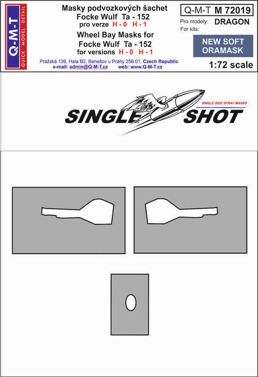 Q-M-T QMTM72019 1:72 Focke-Wulf Ta-152H-1 wheel bay paint masks