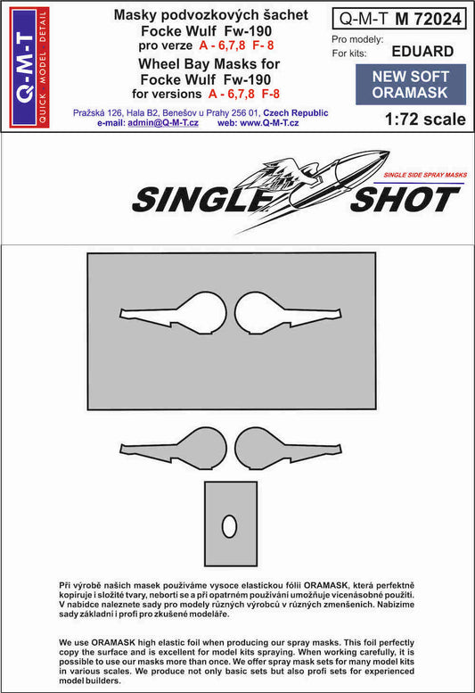 Q-M-T QMTM72024 1:72 Fw-190A-6/7/8/F-8 Wheel Bay Paint Masks