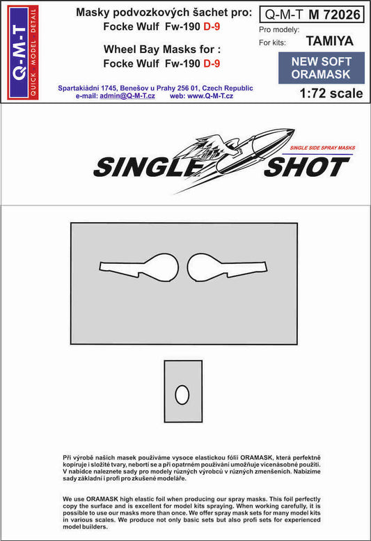 Q-M-T QMTM72026 1:72 Focke-Wulf Fw-190D-9 wheel bay paint masks