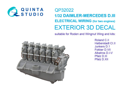Quinta Studio QP32022 1:32 Daimler-Mercedes D.III Electrical Wiring