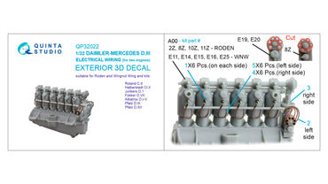 Quinta Studio QP32022 1:32 Daimler-Mercedes D.III Electrical Wiring