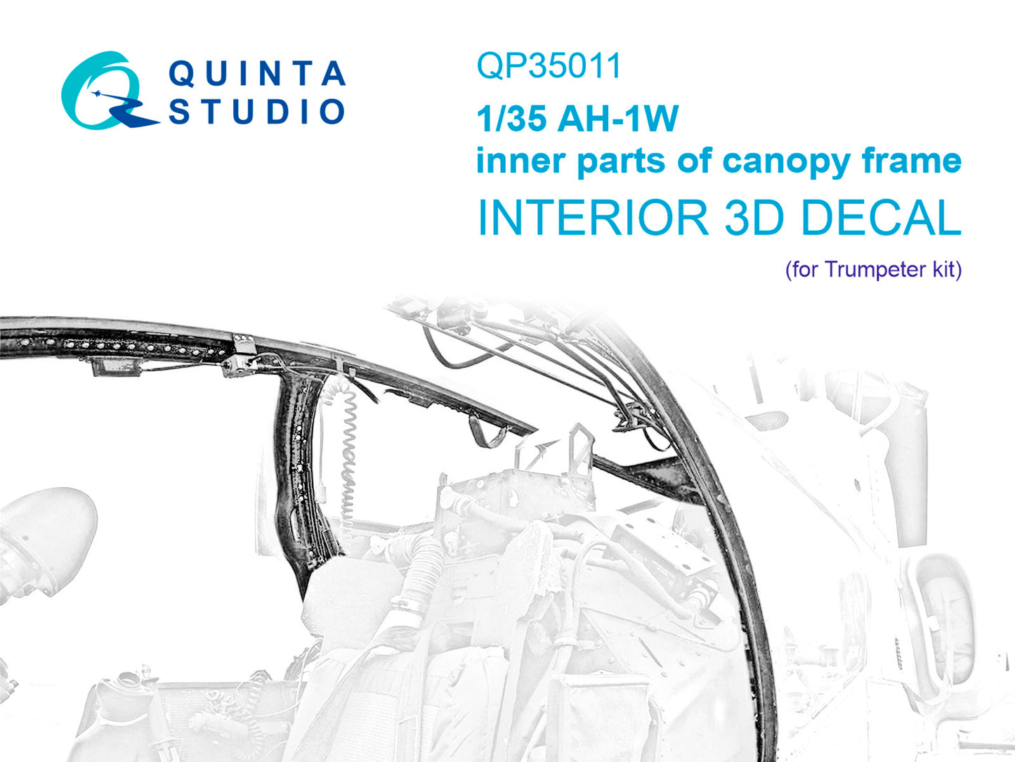 Quinta Studio QP35011 1:35 Bell AH-1W inner parts of canopy frame