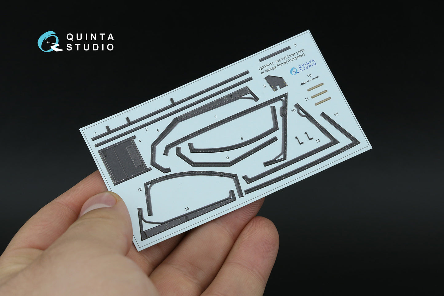 Quinta Studio QP35011 1:35 Bell AH-1W inner parts of canopy frame