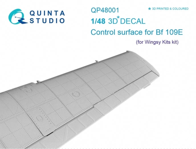 Quinta Studio QP48001 1:48 Bf-109E-1/3 Control Surface Decals