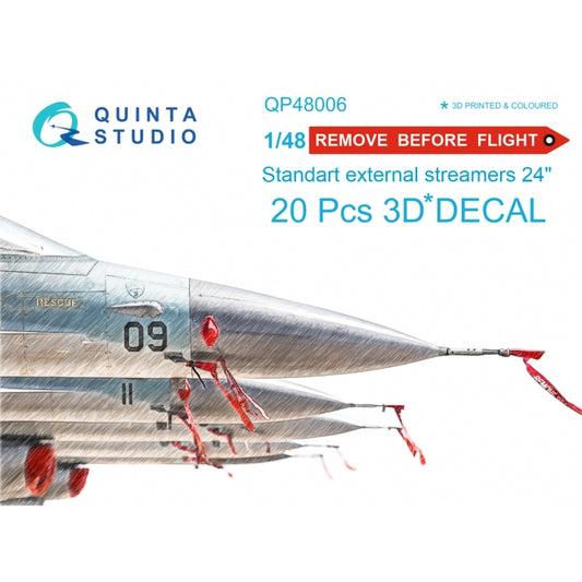 Quinta Studio QP48006 1:48 Remove Before Flight Streamers 24in 20 Pcs