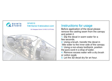 Quinta Studio QP48016 1:48 Harrier AV-8B/Gr.5/7/9 Canopy Detonation Cord