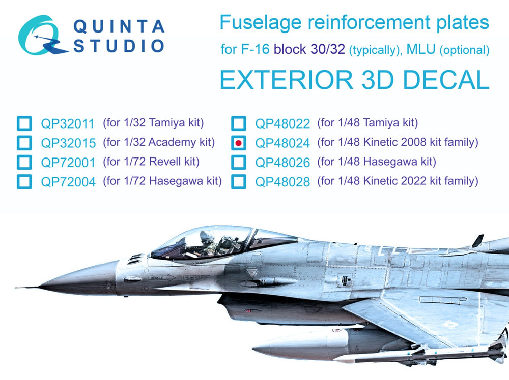 Quinta Studio QP48024 1:48 F-16C/D Block 30/32 Reinforcement Plates