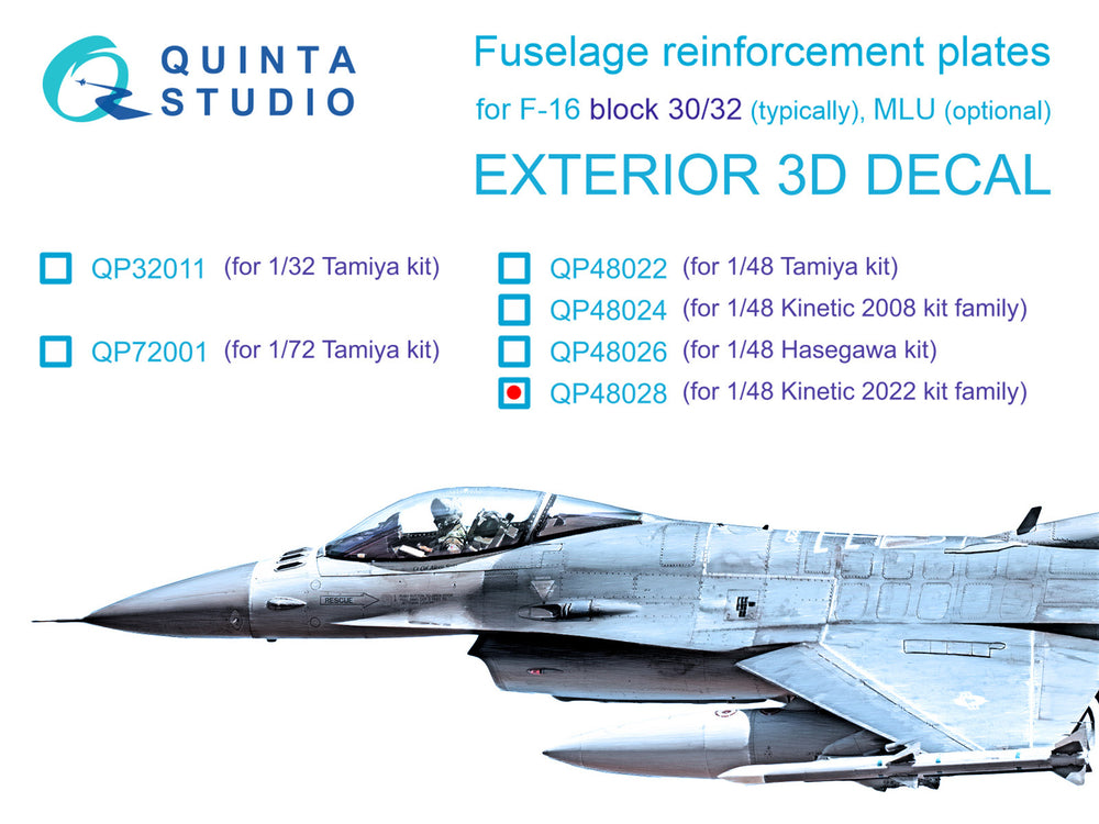 Quinta Studio QP48028 1:48 F-16C block 30/32 reinforcement plates