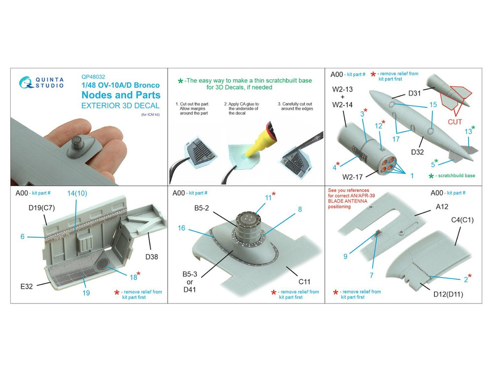 Quinta Studio QP48032 1:48 OV-10A/D Bronco Nodes and Parts