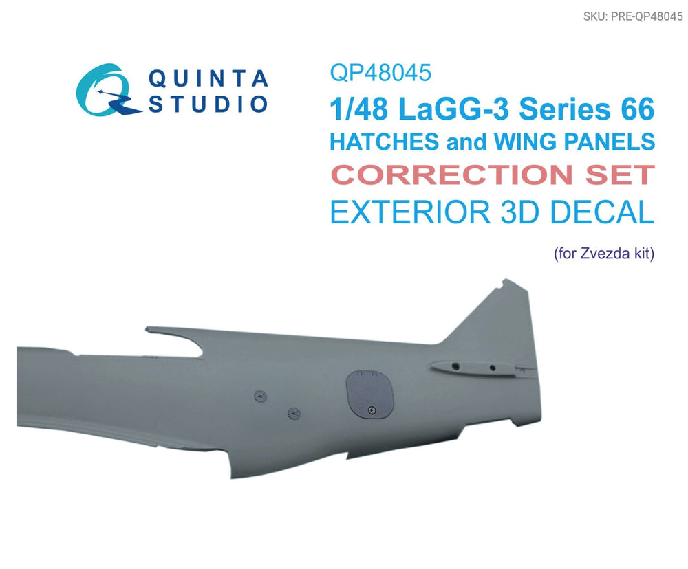 Quinta Studio QP48045 1:48 Lavochkin LaGG-3 series 66 Hatches and Wing Panels