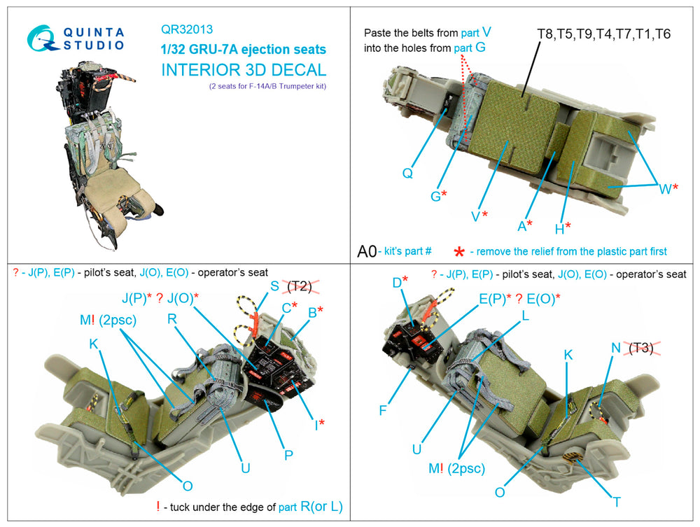 Quinta Studio QR32013 1:32 GRU-7A ejection seats Grumman F-14A/B