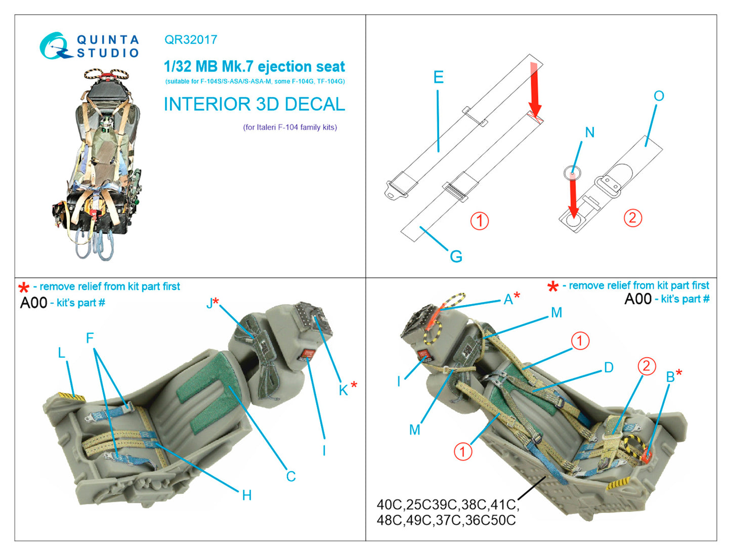 Quinta Studio QR32017 1:32 MB Mk.7 seat for Lockheed F-104 Starfighter family