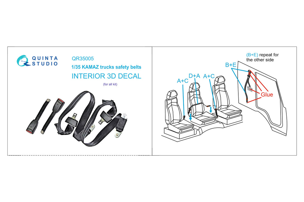 Quinta Studio QR35005 1:35 Soviet KamAZ-5350 trucks safety belts