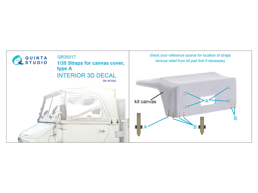 Quinta Studio QR35017 1:35 Straps for canvas cover, type A