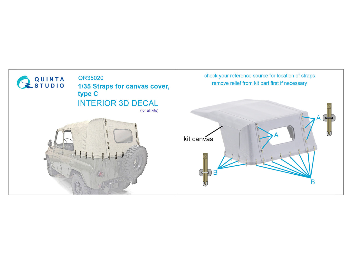 Quinta Studio QR35020 1:35 Straps for canvas cover, type C