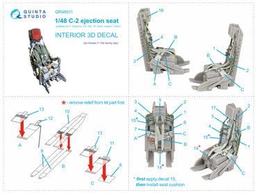 Quinta Studio QR48011 1:48 C-2 seat for Lockheed F-104 family