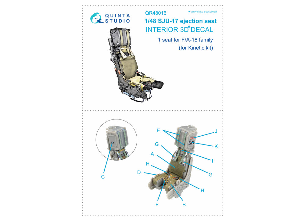 Quinta Studio QR48016 1:48 SJU-17 ejection seat for F/A-18 family