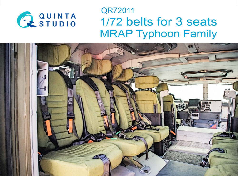 Quinta Studio QR72011 1:72 MRAP Typhoon-K Family seatbelts, for 3 seats,