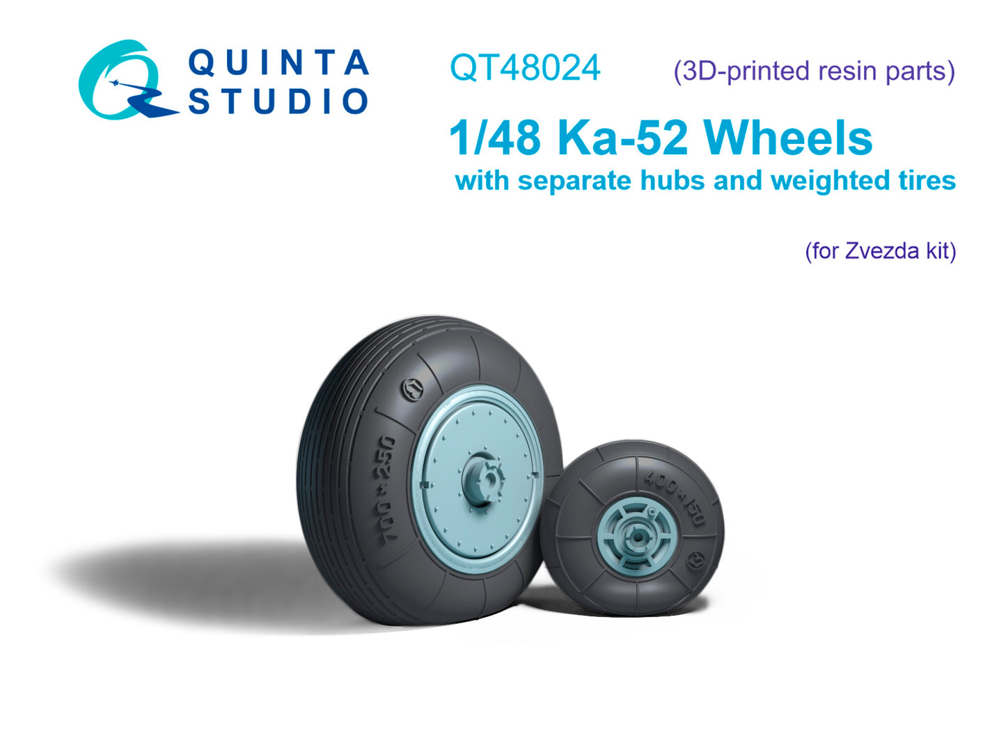 Quinta Studio QT48024 1:48 Ka-52 Wheels with Weighted Tyres