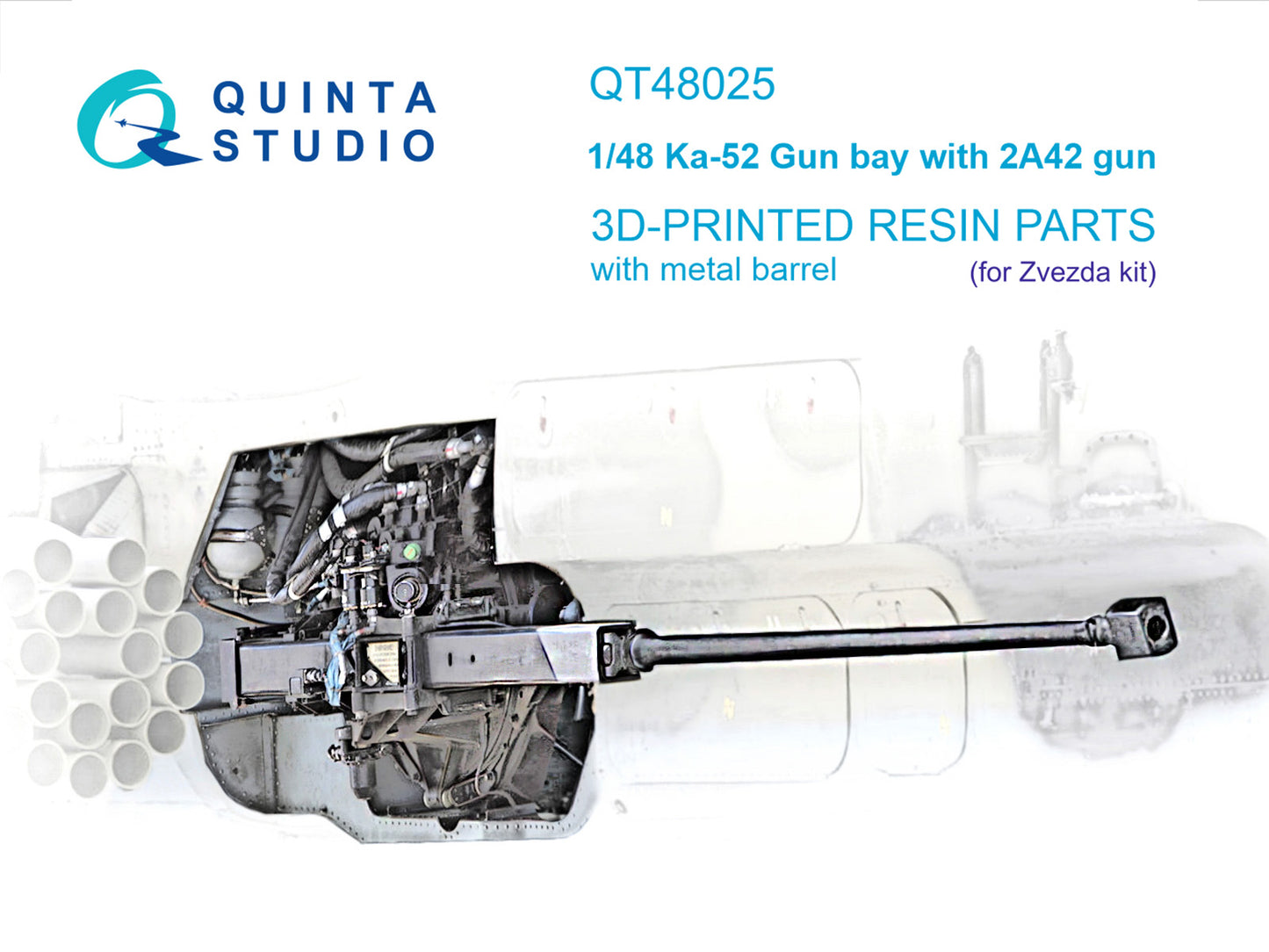 Quinta Studio QT48025 1:48 Kamov Ka-52 Gun bay with 2A42 gun