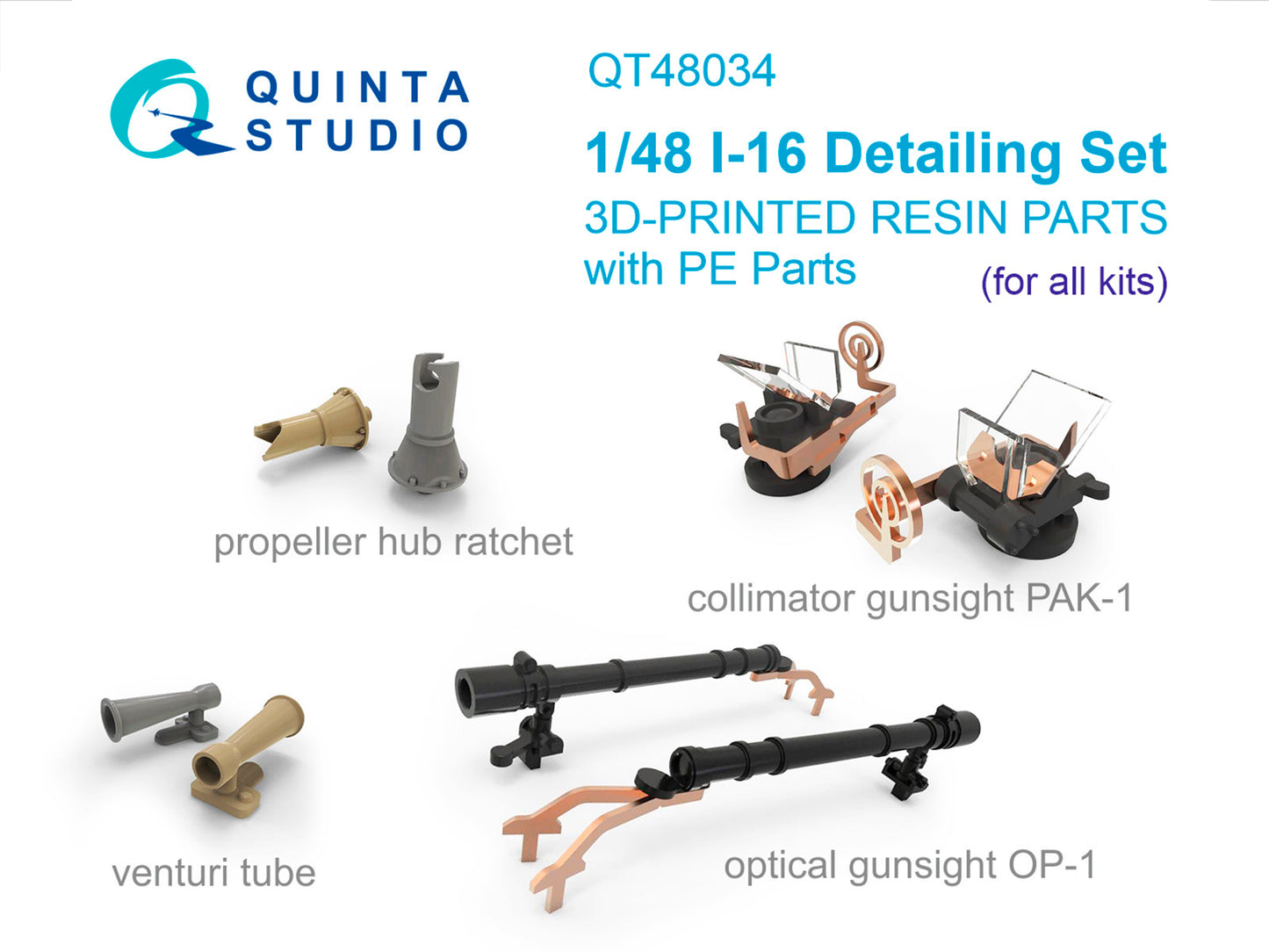 Quinta Studio QT48034 1:48 Polikarpov I-16 Detail Set Propeller/Gunsight