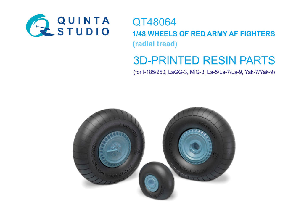 Quinta Studio QT48064 1:48 LaGG-3/MiG-3/La-5/La-7/La-9/Yak Wheels