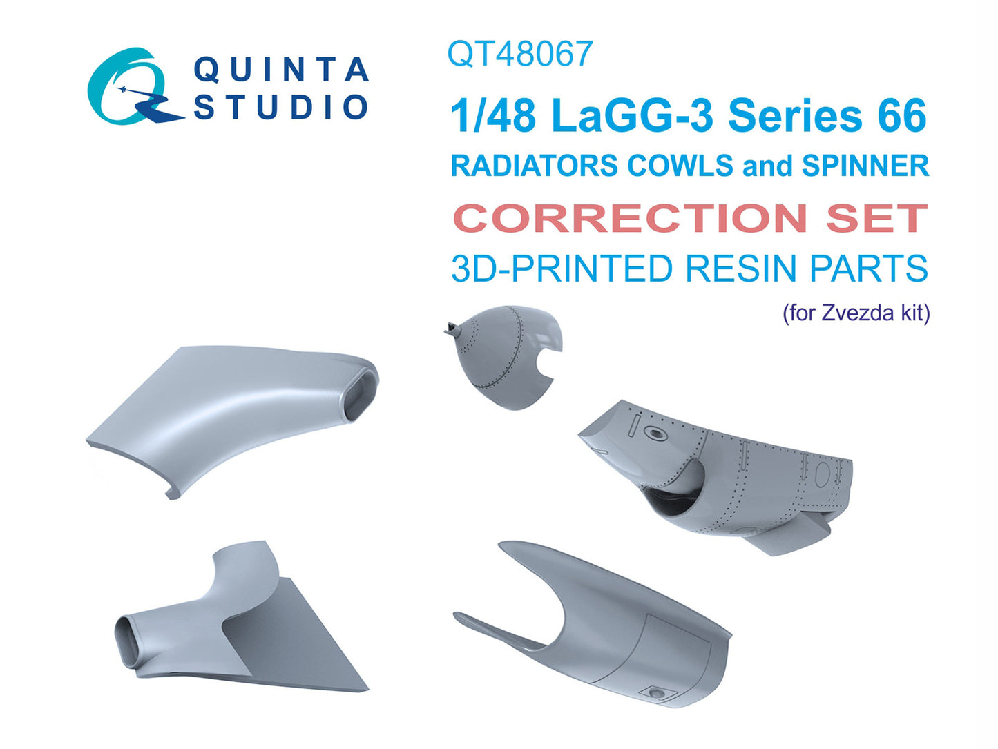 Quinta Studio QT48067 1:48 Lavochkin LaGG-3 series 66 Radiators cowls & spinner