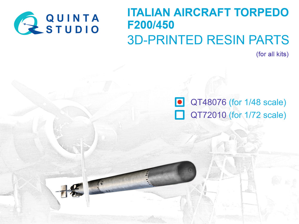 Quinta Studio QT48076 1:48 Italian WWII aircraft torpedo F200-450
