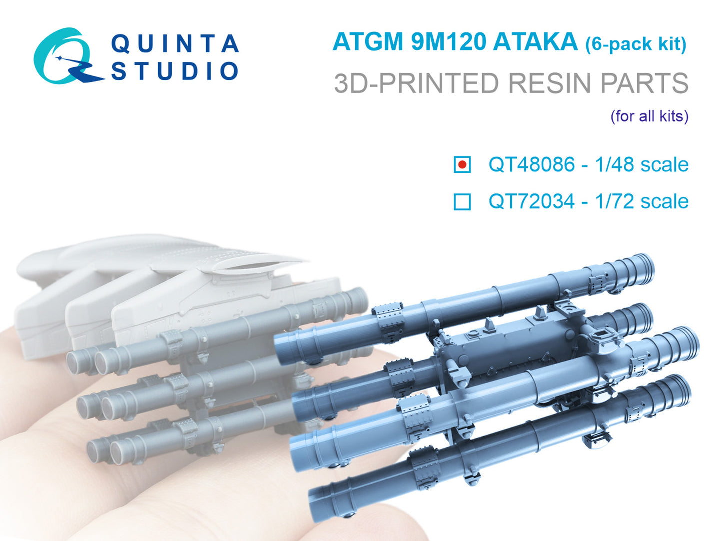Quinta Studio QT48086 1:48 9M120 Ataka ATGM, six-pack kit