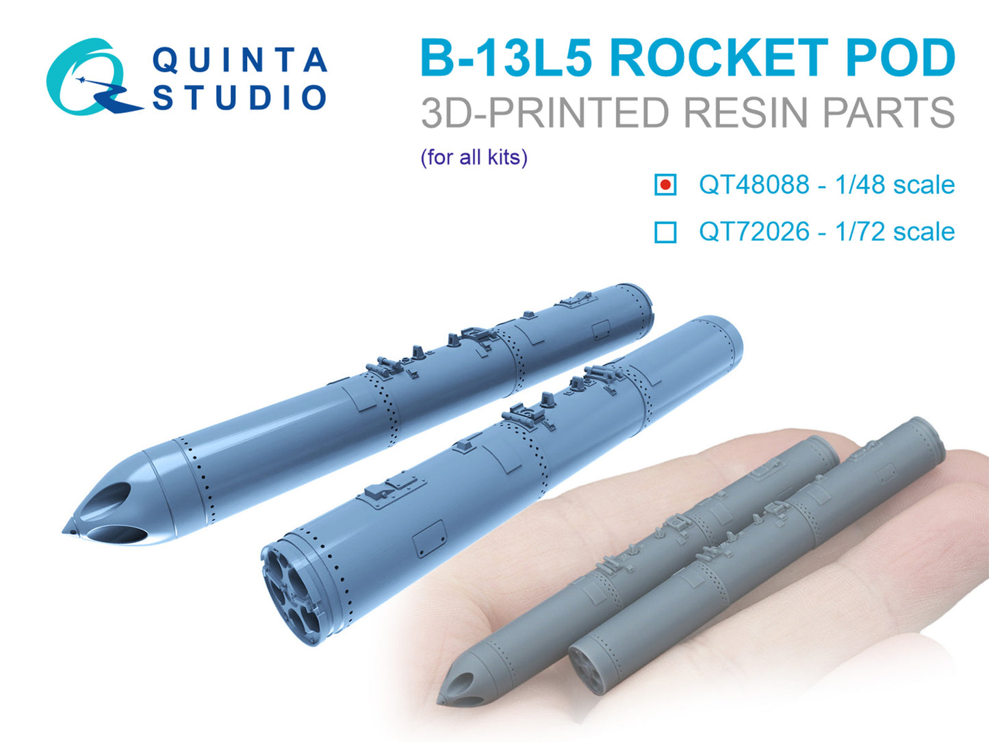 Quinta Studio QT48088 1:48 B-13L5 rocket pods, 2 pcs