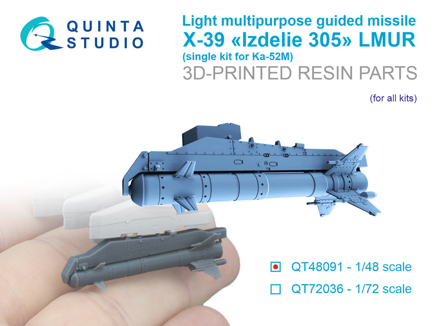 Quinta Studio QT48091 1:48 X-39 LMUR Missile for Kamov Ka-52M
