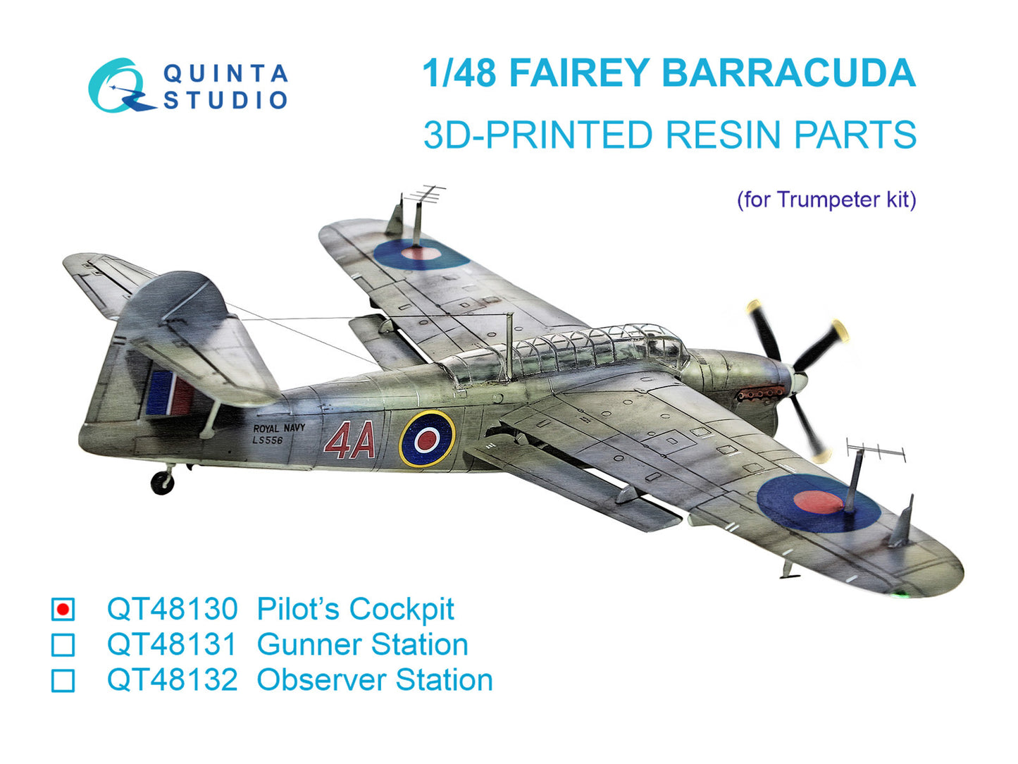 Quinta Studio QT48130 1:48 Fairey Barracuda Mk.II Pilot's Cockpit