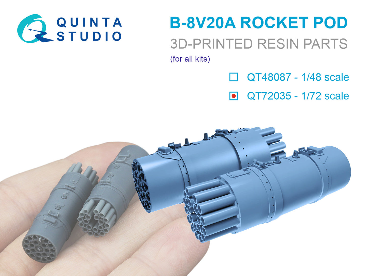 Quinta Studio QT72035 1:72 B-8V20A rocket pods, 2 pcs