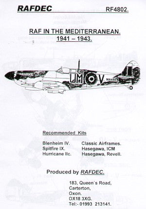 Rafdec RAF4802 1:48 RAF in the Mediterranean