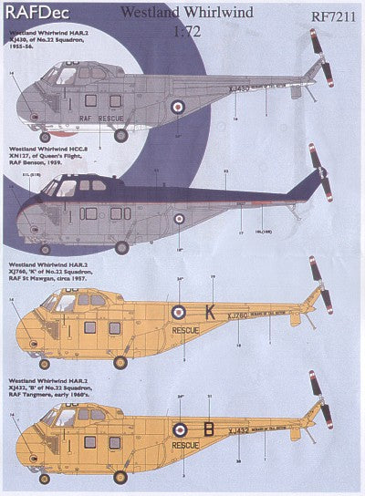 Rafdec RAF7211 1:72 Westland Whirlwind