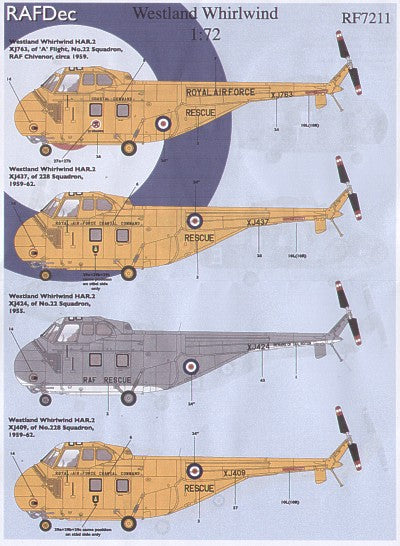 Rafdec RAF7211 1:72 Westland Whirlwind