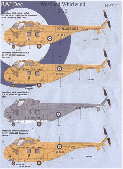 Rafdec RAF7211 1:72 Westland Whirlwind