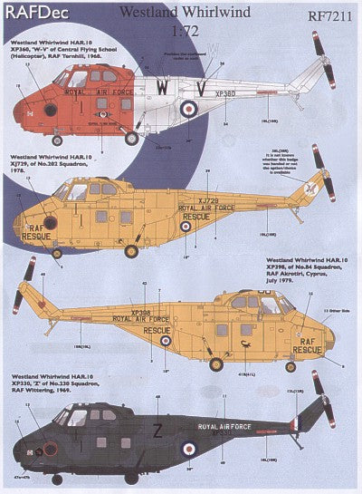 Rafdec RAF7211 1:72 Westland Whirlwind