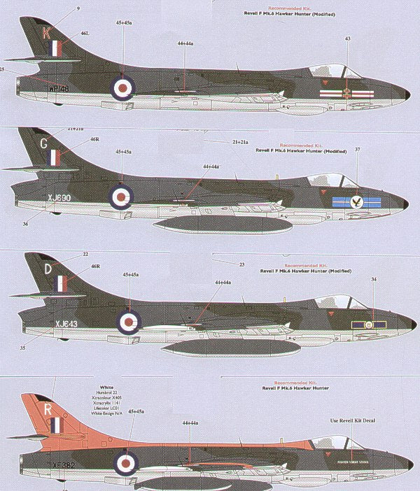 Rafdec RAF7213 1:72 Hawker Hunters