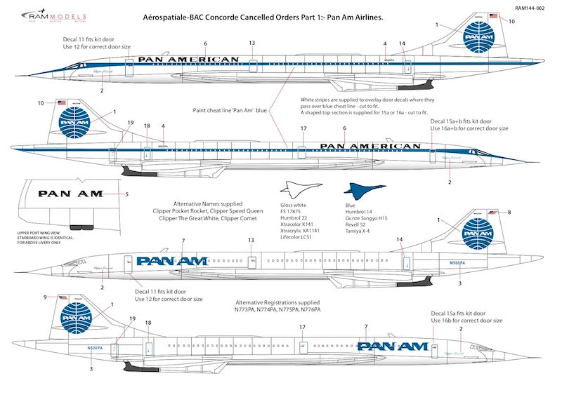 Ram Models RAMM14402 1:144 Aerospatiale Concorde 'Cancelled Orders'