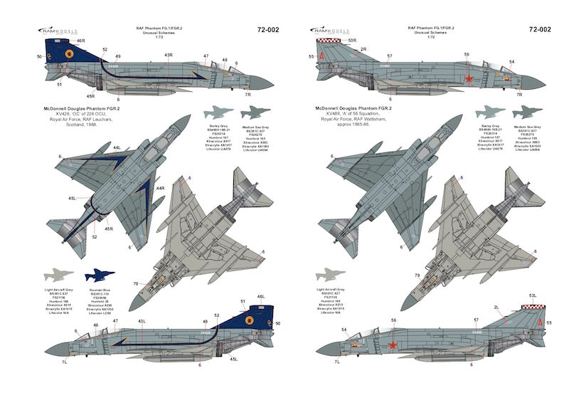 Ram Models RAMM72002 1:72 RAF Phantom FG.1/FGR.2 Unusual Schemes
