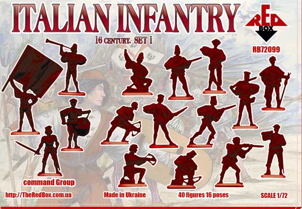Red Box RB72099 1:72 Italian Infantry 16th century set 1